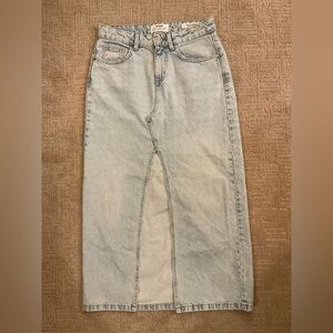 🌿💕 Cotton On Bailey Denim Maxi Skirt 100% Cotton Light Wash Size AUS 8 / US 4
